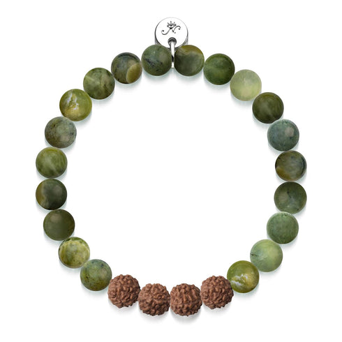 Enlightenment | Canada Jade x Rudraksha |  Mala Bracelet